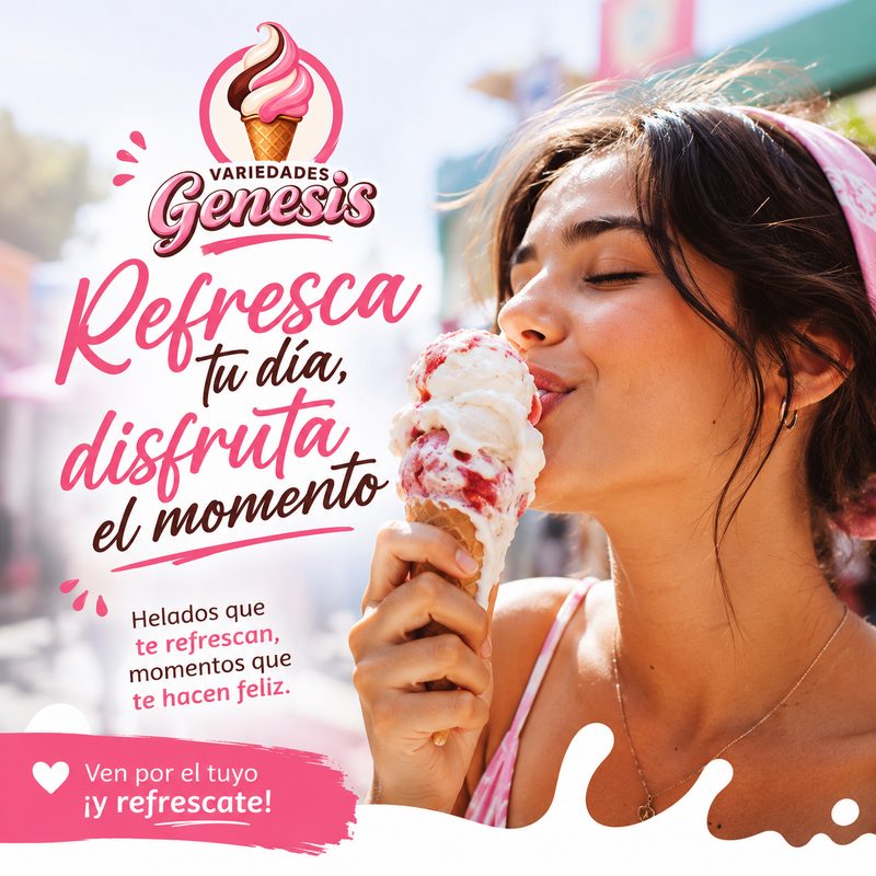 Refresca tu día, disfruta el momento — Variedades Génesis